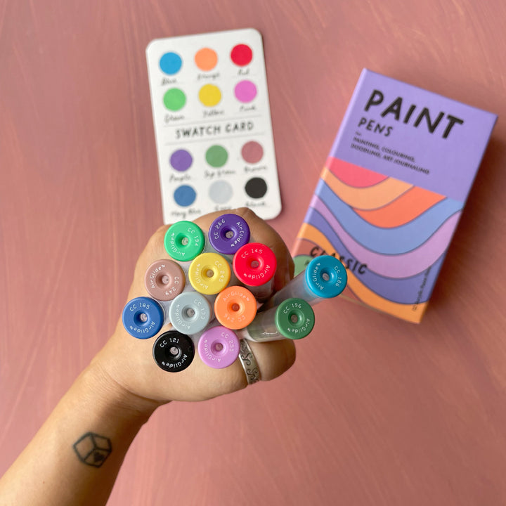 The Classic Palette Paint Pen Box - Acrylic Paint Pens (Set of 12)