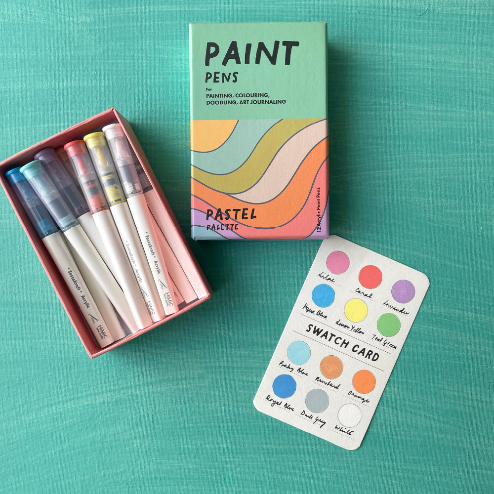 The Pastel Palette Paint Pen Box - Acrylic Paint Pens (Set of 12)