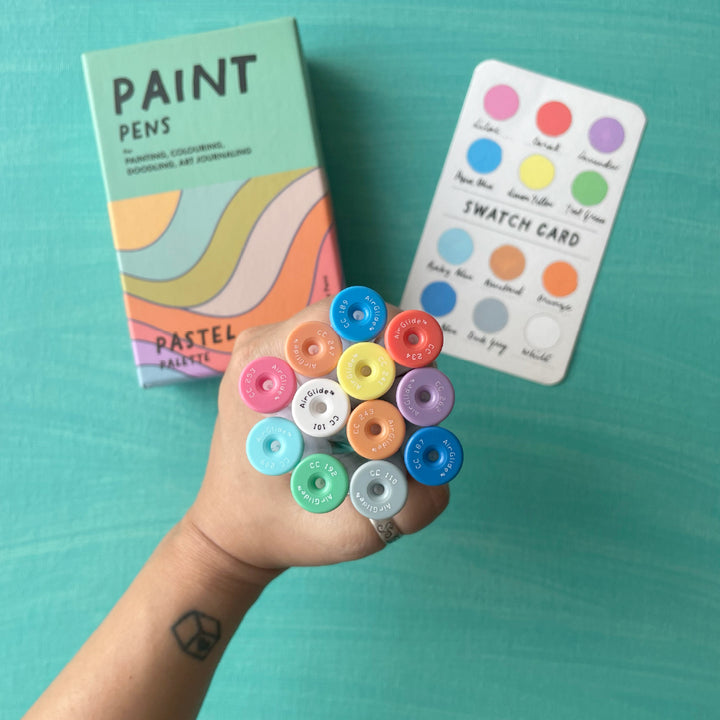 The Pastel Palette Paint Pen Box - Acrylic Paint Pens (Set of 12)