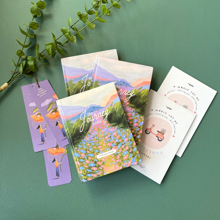 Thrice as Nice Set - Three Self Love Journals + 2 Free Wholesome Sticker Books