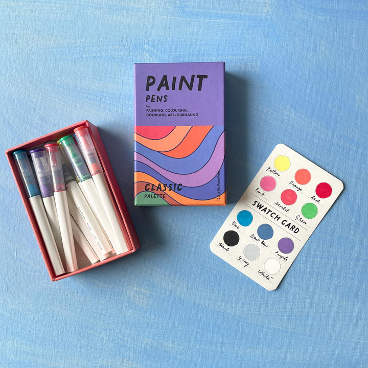 The Classic Palette Paint Pen Box - Acrylic Paint Pens (Set of 12)