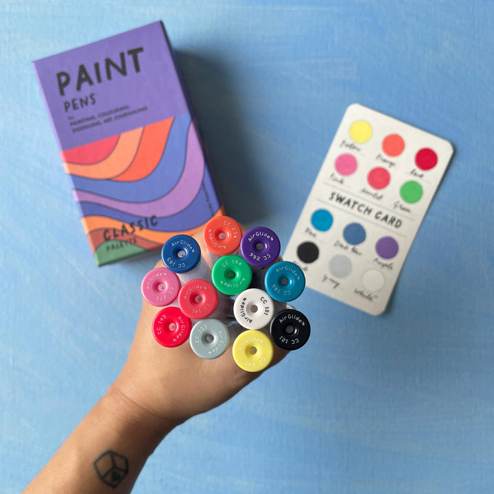The Classic Palette Paint Pen Box - Acrylic Paint Pens (Set of 12)