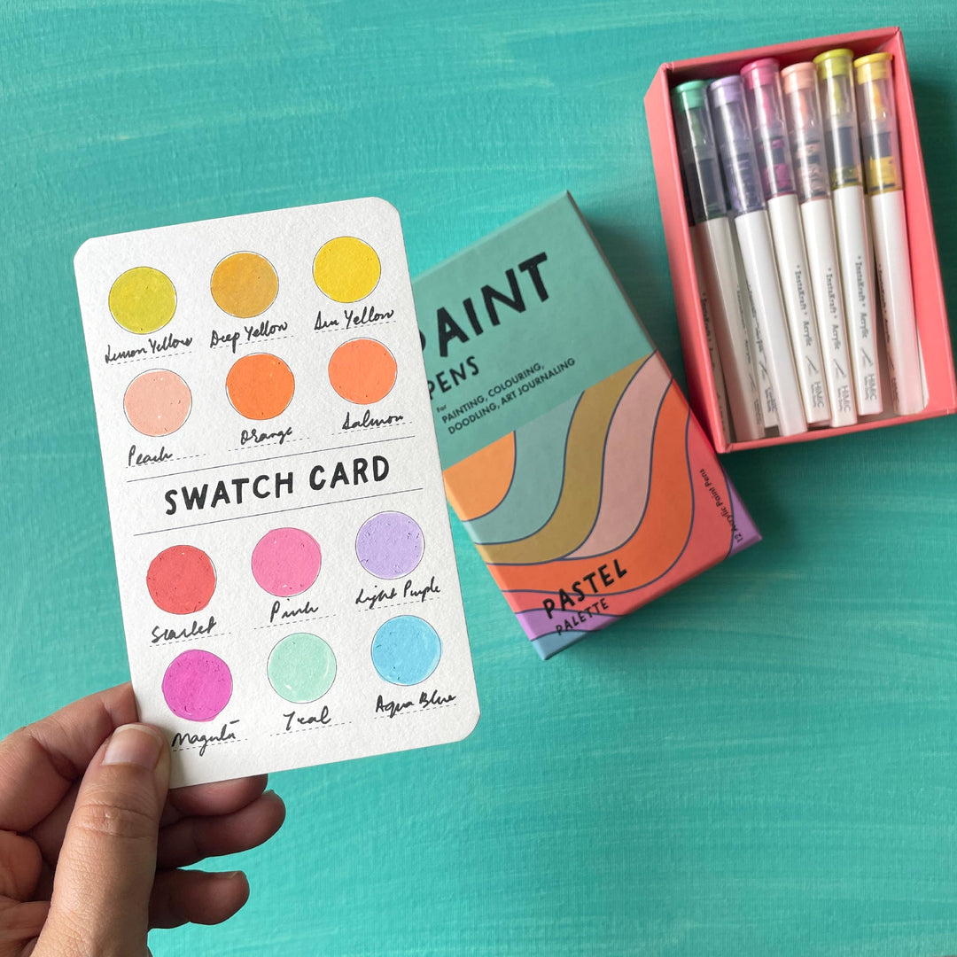 The Pastel Palette Paint Pen Box - Acrylic Paint Pens (Set of 12)