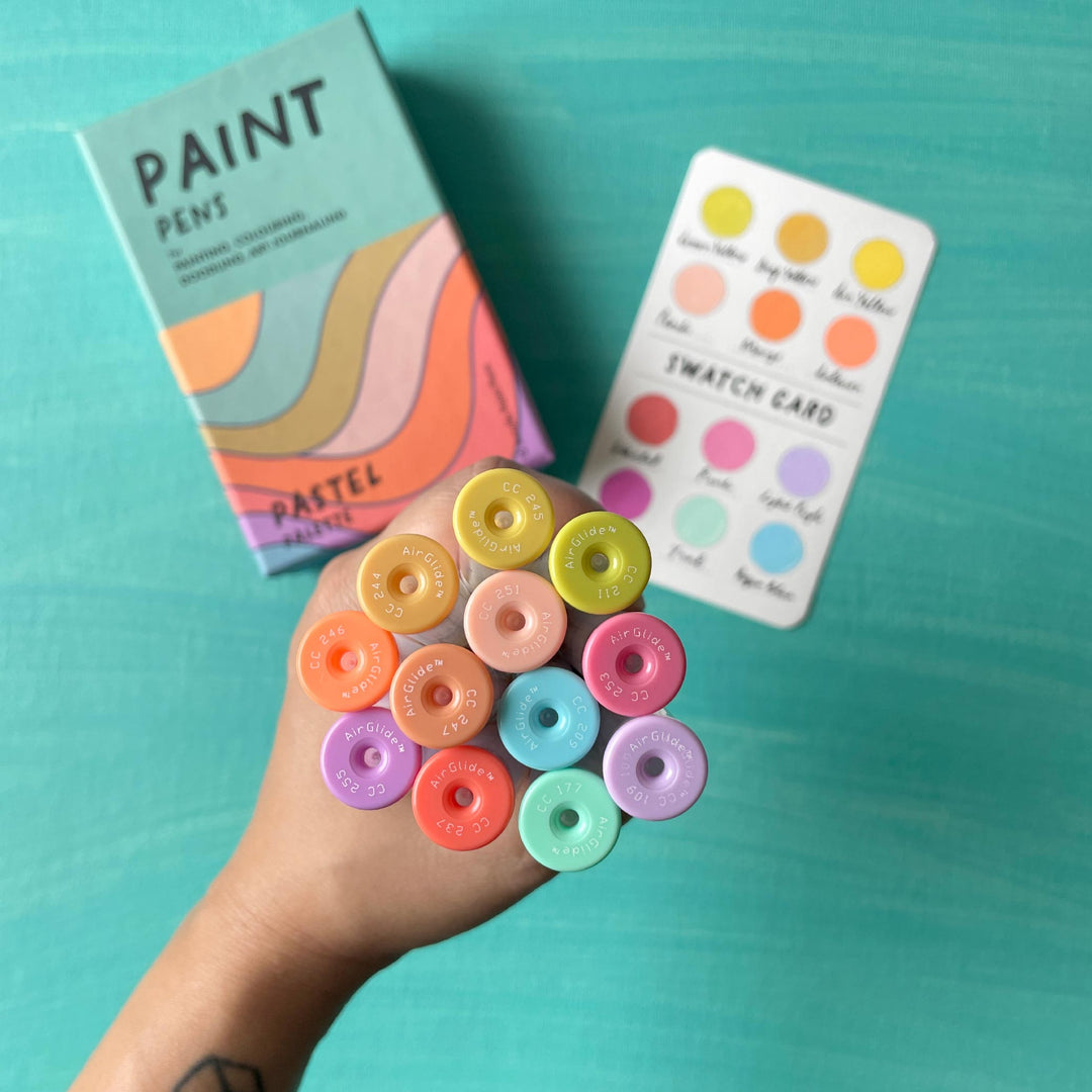The Pastel Palette Paint Pen Box - Acrylic Paint Pens (Set of 12)