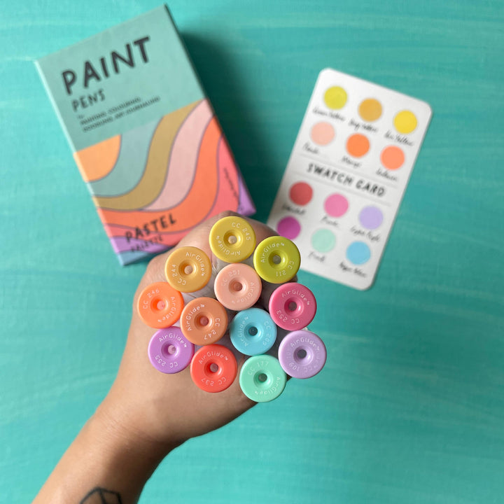 The Pastel Palette Paint Pen Box - Acrylic Paint Pens (Set of 12)