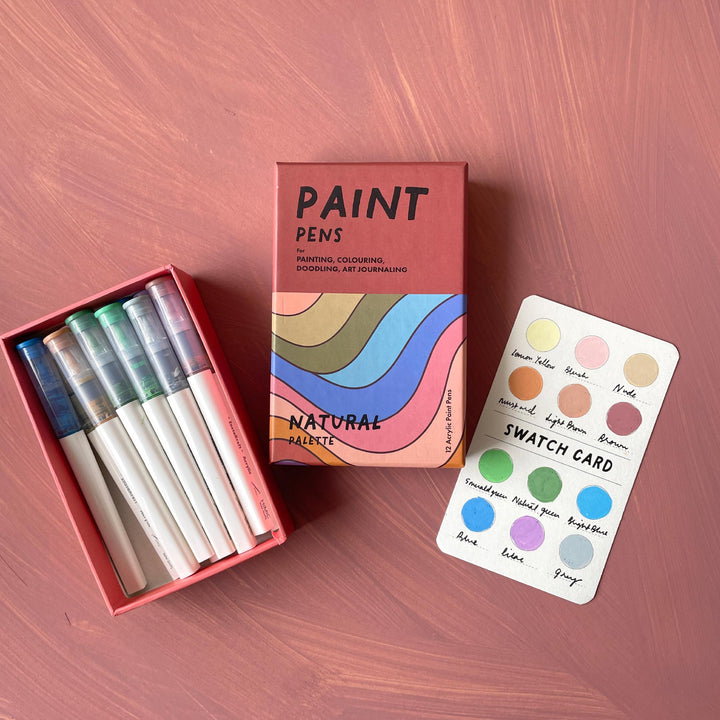 The Natural Palette Paint Pen Box - Acrylic Paint Pens (Set of 12)