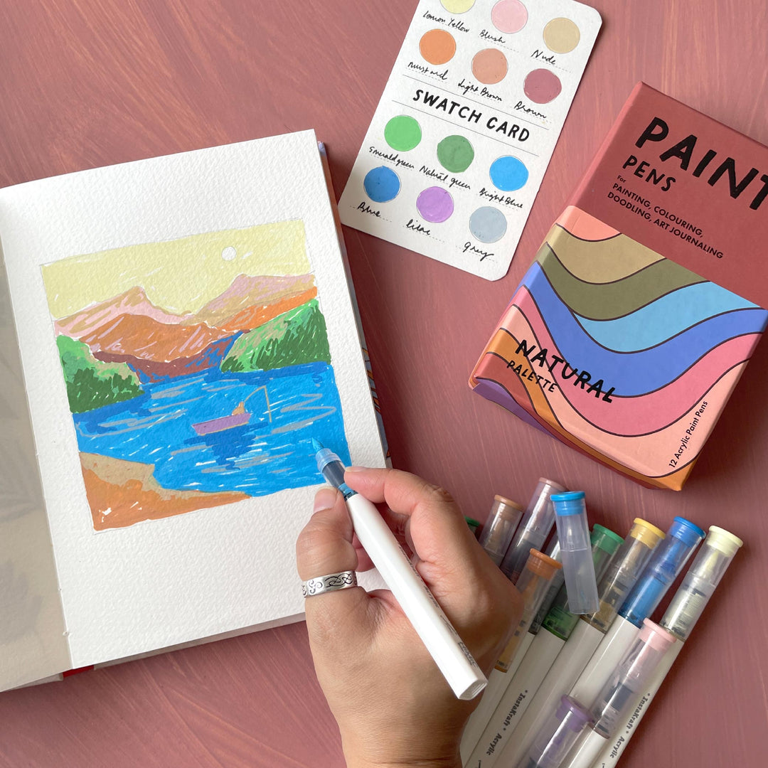 The Natural Palette Paint Pen Box - Acrylic Paint Pens (Set of 12)